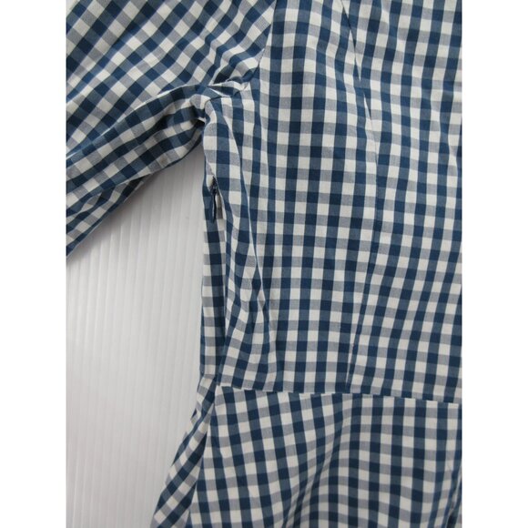 J crew Top XS Universal Standard Blouse Poplin Gingham Plaid Preppy * - Picture 8 of 11